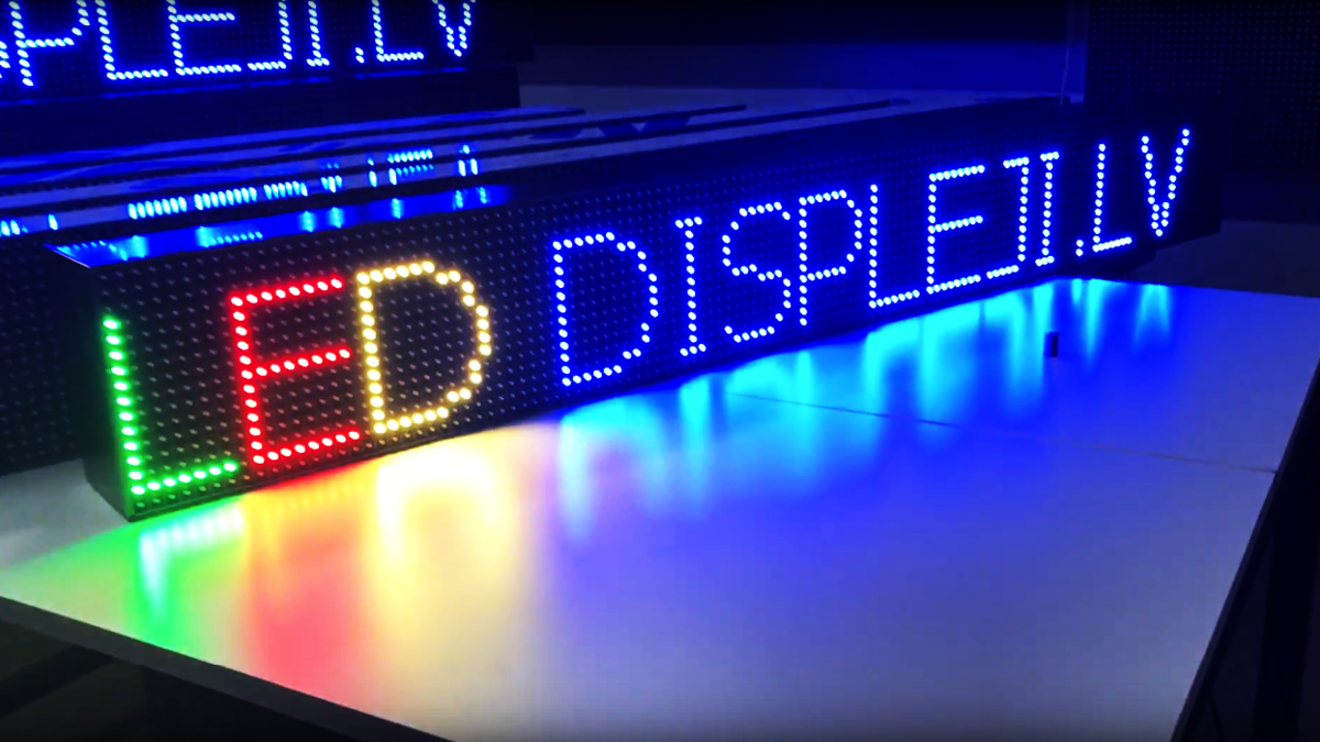 LED creeping line, 293cm x 53cm, full color - LEDdispleji.lv